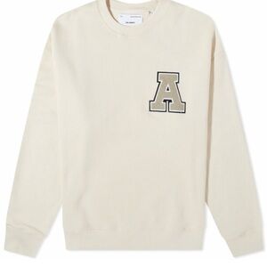 Axel Arigato Streetwear Crew Neck Sweatshirt Mens Beige size small with A emblem
